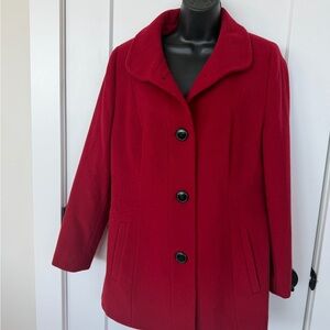 RICH red, 70% wool, Sz Medium Barbara Lebek, made in Germany ladies pant coat